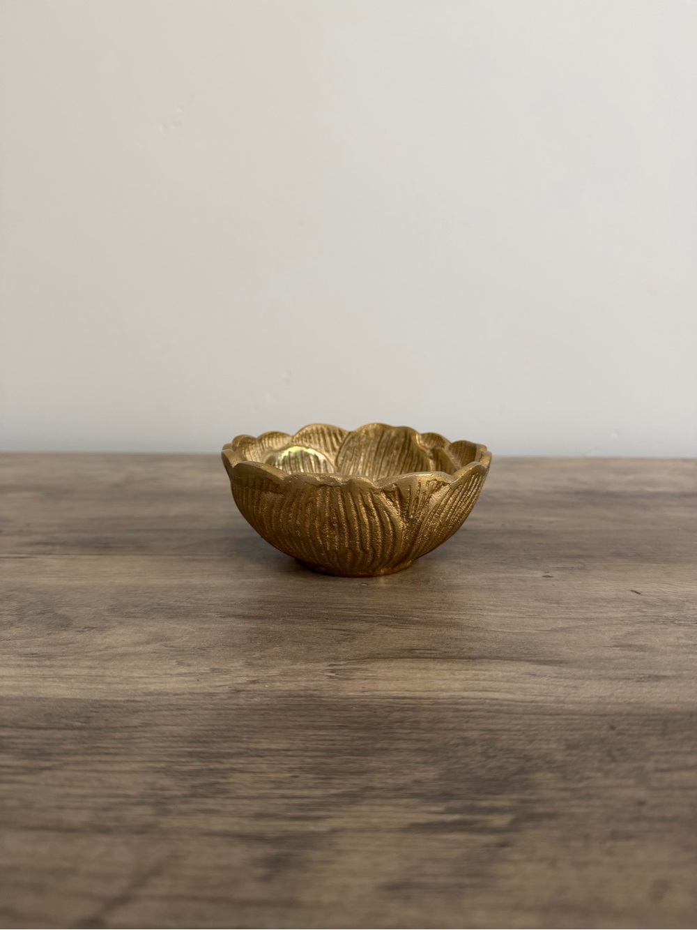 Gold Floral Trinket Dish Jewelry Catchall Bowl